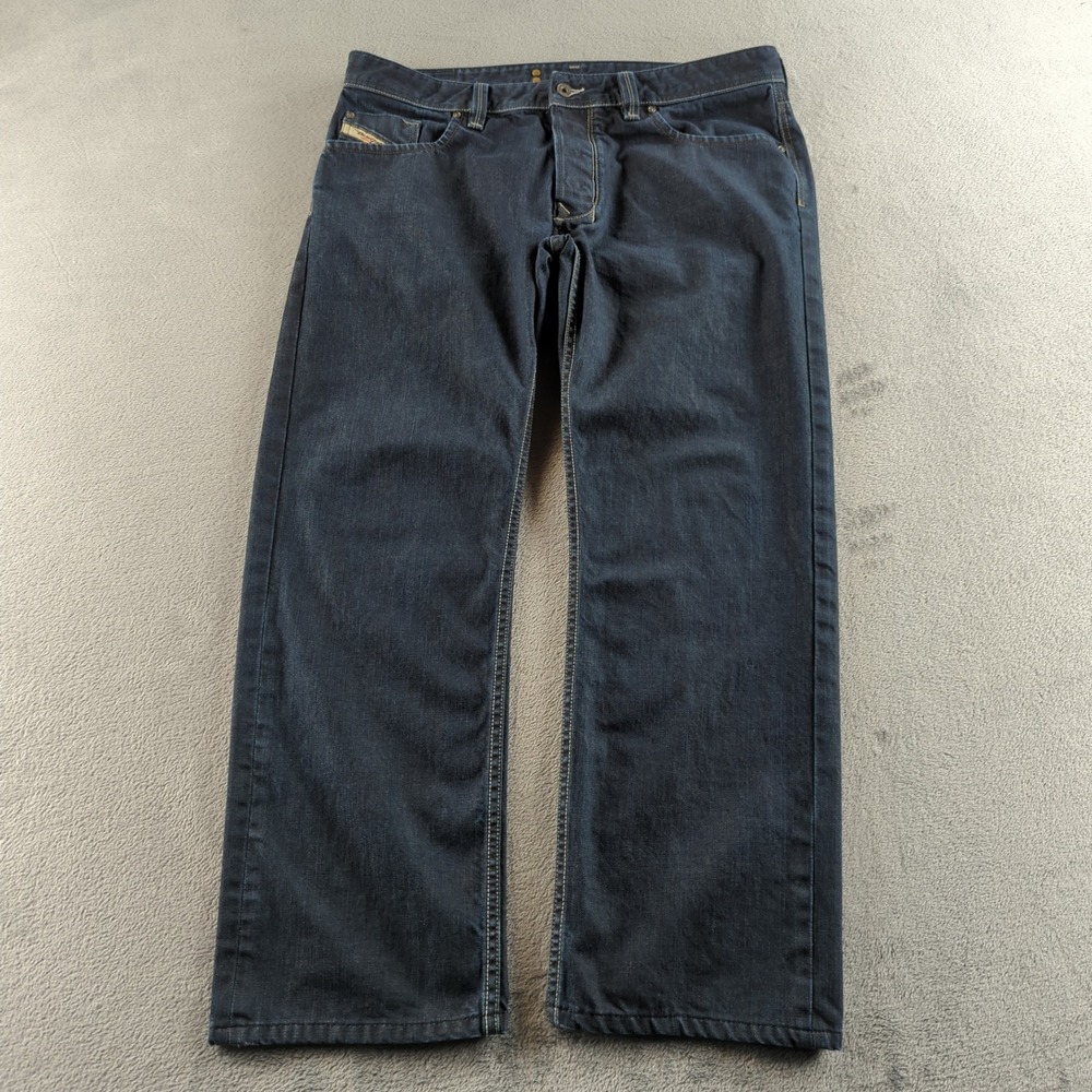 Vintage Y2K Diesel Larkee Jeans Mens 36 Blue Dark Wash 0088Z Skate Wide Grunge